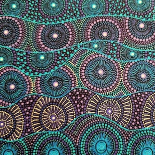 ALPARA SEEDS BLUE Aborigines Stoff aus Australien